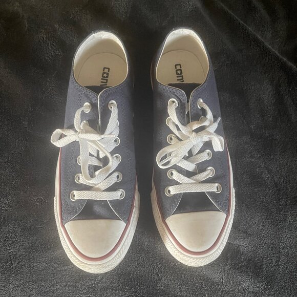 Converse Chuck Taylor All Star Low Tops Navy with Striped Double Tongue size 7 - Picture 4 of 6